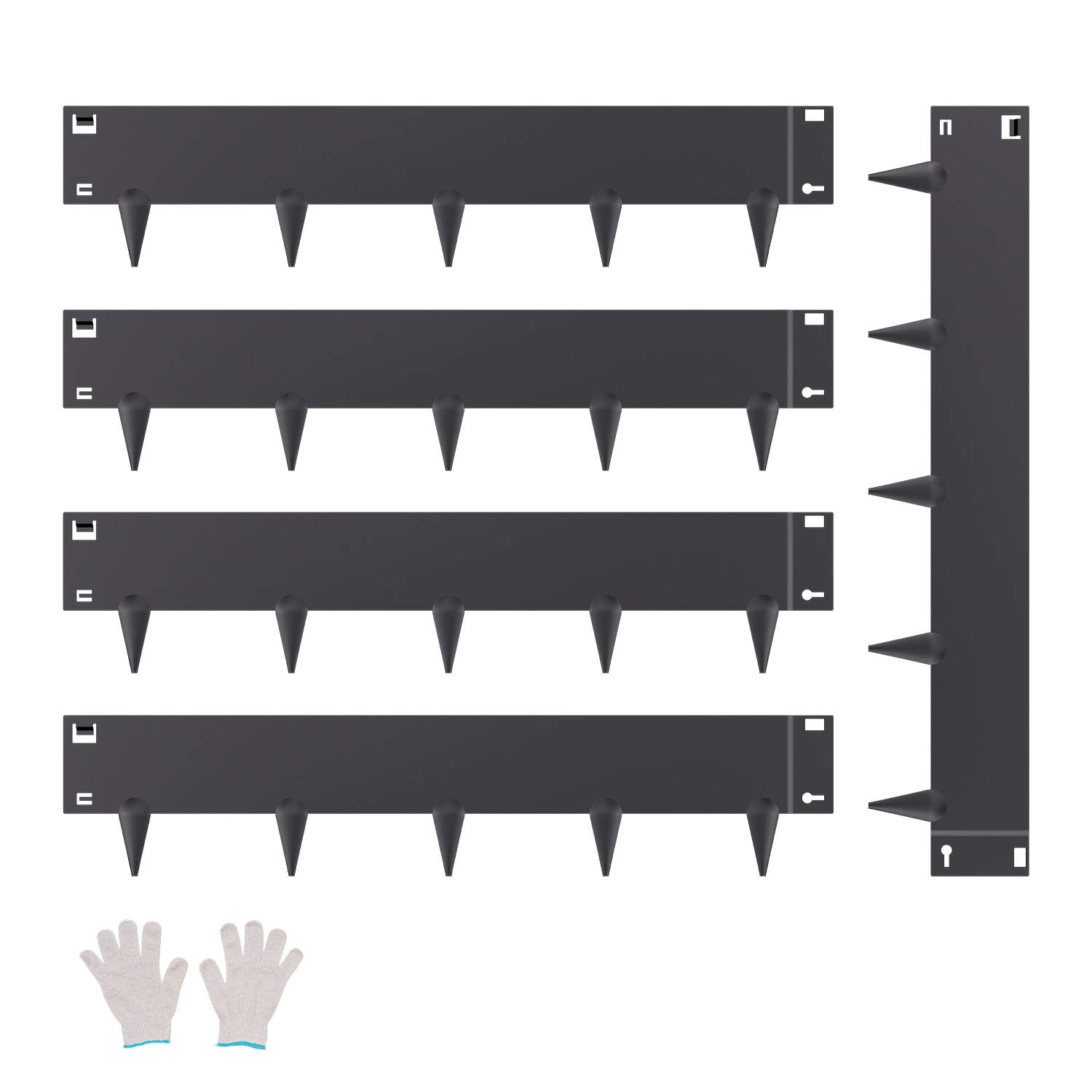 Steel Landscape Edging 5 Packs 39x5in Rust-Resistant Edging Border Black_voghion.com